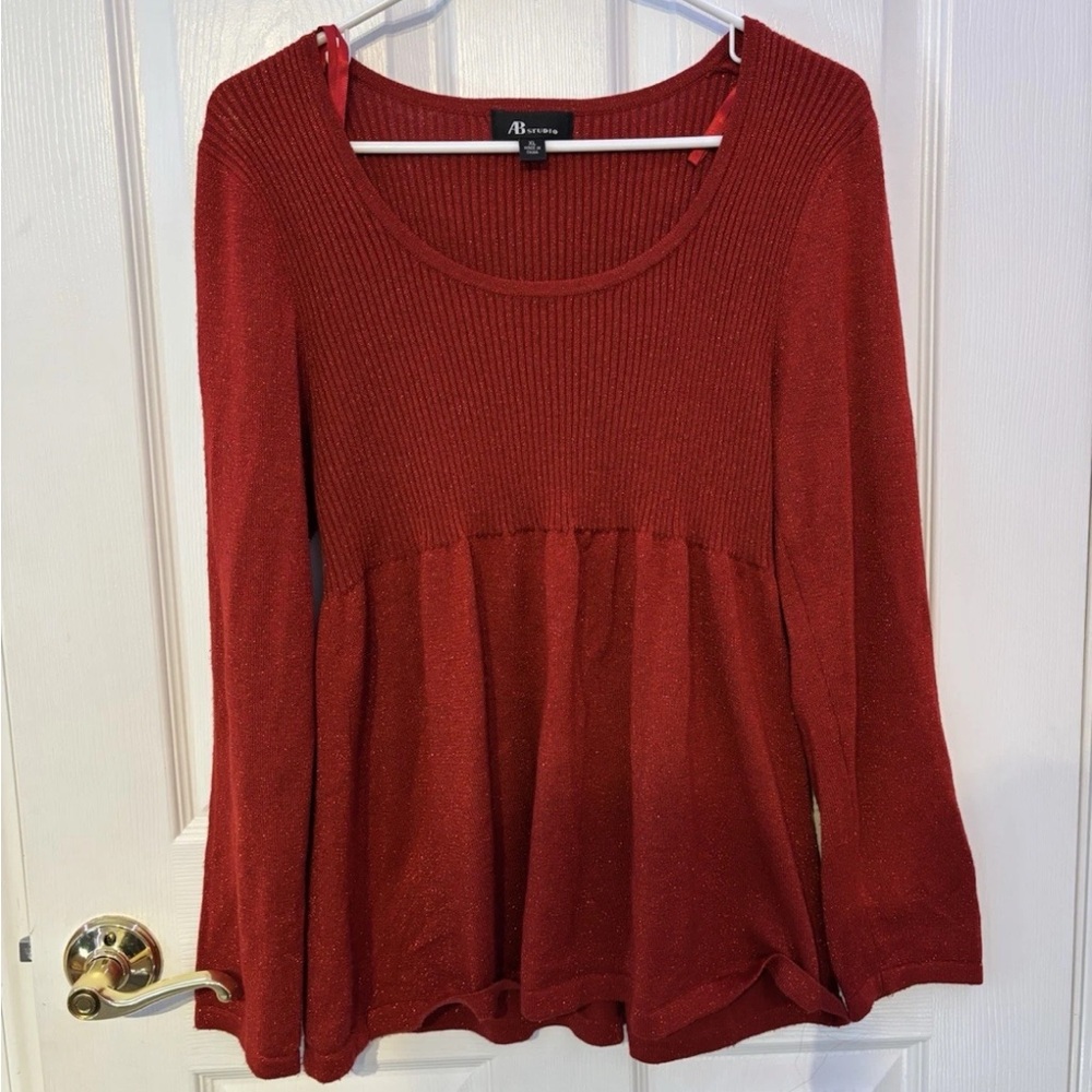 AB Studio Deep Red Women's Blouse